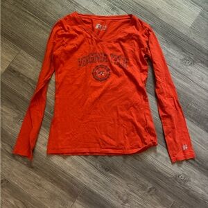 Russell Athletic Orange Virginia Tech V-Neck Shirt